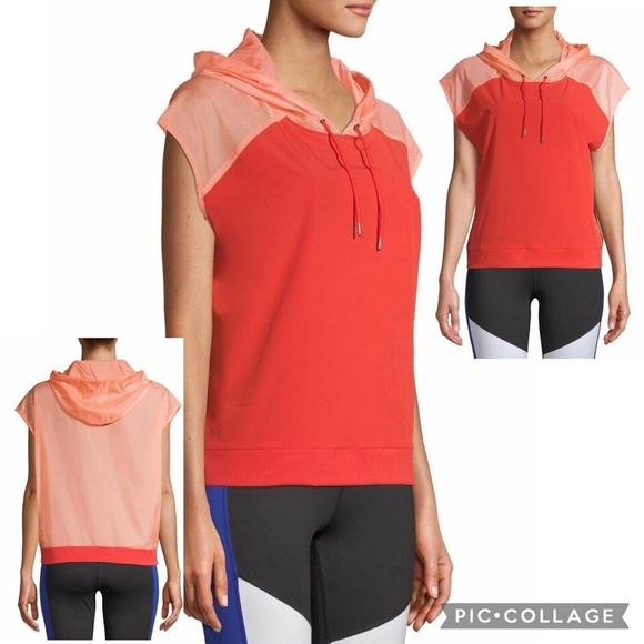Avia Tomato Red/ Orange Mimosa Sleeveless Active Pullover Hoodie – Size M - Picture 1 of 15